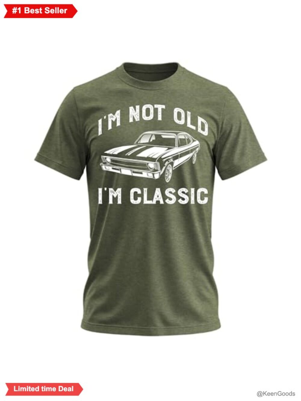 Mens I'm Not Old I'm Classic Funny Car Graphic Tee Cotton Blend